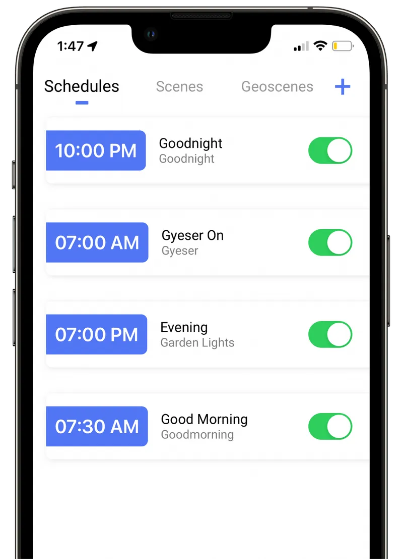 Smart home scheduling feature